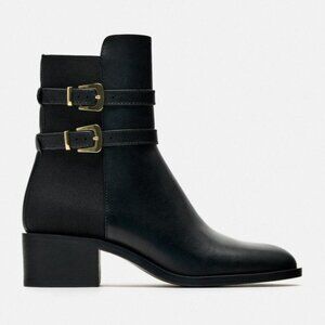 Zara Buckled Strap Ankle Boots